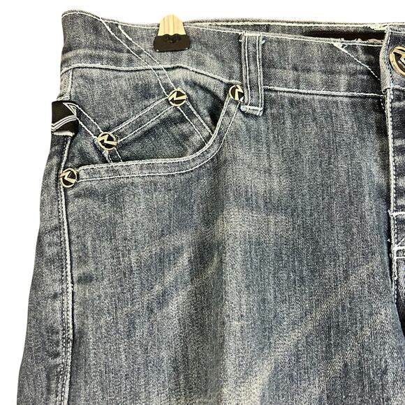 Rock & Republic Jeans Women Size 28 Blue Whiskered Stone Wash Y2K  Bootcut Denim - Picture 7 of 15